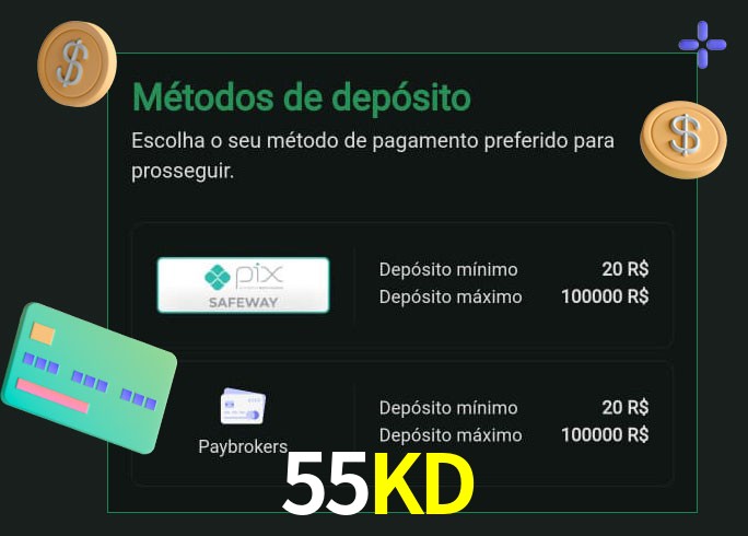 O cassino 55KDbet oferece uma grande variedade de métodos de pagamento